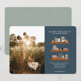 Nieuwe Home Shelves Navy Bewegende Aankondigingsfo Feestdagenkaart