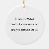 Nieuwe Home Sleutel Eenvoudig Gepersonaliseerd Keramisch Ornament (Achterkant)