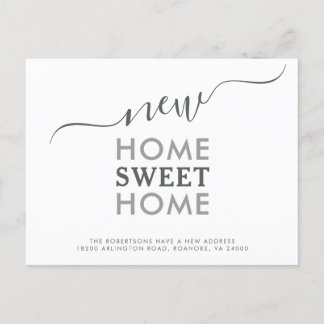 Nieuwe Home Sweet Home Modern Typografie Moving An Aankondigingskaart