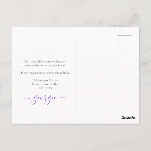 Nieuwe Home Tuin Bloemplanter Bewegende aankondigi Briefkaart (Achterkant)