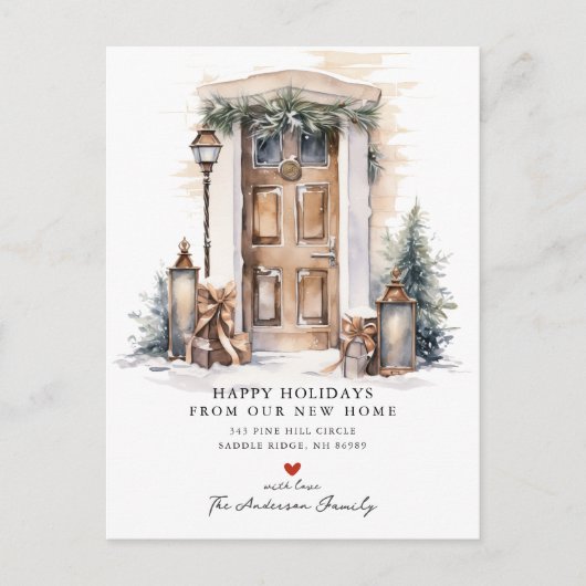 Nieuwe Home Voordeur Bewegen Aankondigingskaart (Voorkant)