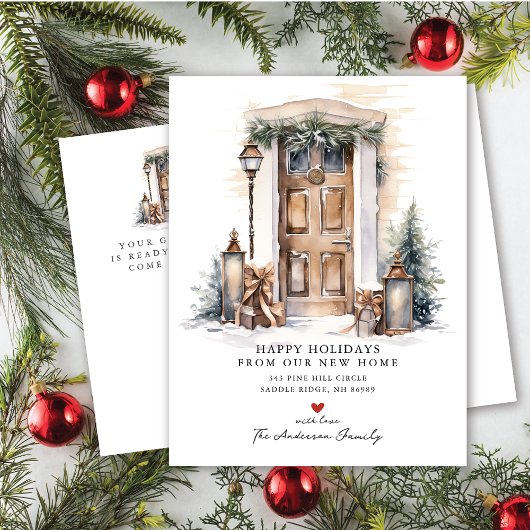 Nieuwe Home Voordeur Bewegen Aankondigingskaart