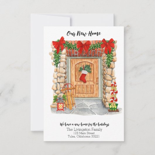 Nieuwe Home Voordeur Kerst Bewegende aankondiging (Voorkant)