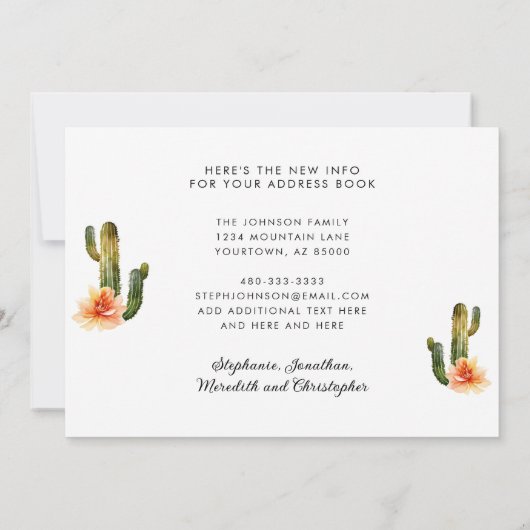 Nieuwe Home Waterverf Bergen Cactus Beweging Aankondiging (Achterkant)