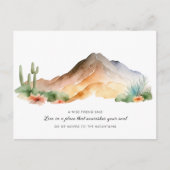 Nieuwe Home Waterverf Bergen Cactus Beweging Aankondigingskaart (Voorkant)