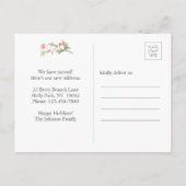 Nieuwe Home Waterverf Holly One Foto Adres wijzige Aankondigingskaart (Achterkant)