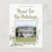 Nieuwe Home Waterverf Holly One Foto Adres wijzige Aankondigingskaart (Voorkant)