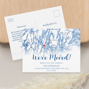 Nieuwe Home Westport Maine Kaart Verhuisaankondigi