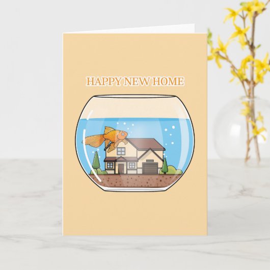 Nieuwe homevis Bowl Gefeliciteerd Kaart (Gele Bloem)
