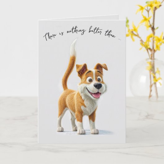 Nieuwe hond gefeliciteerd kaart (Gele Bloem)