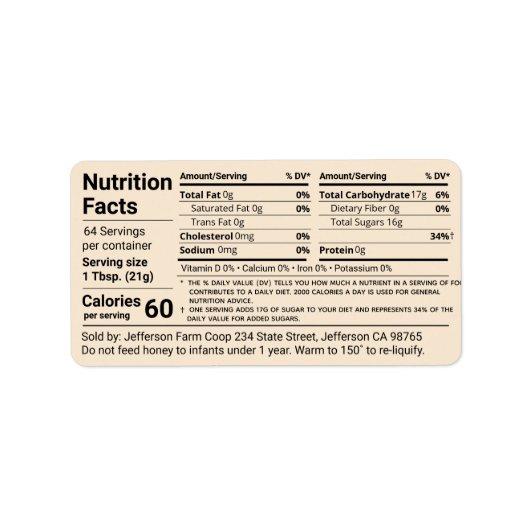 Nieuwe honingvoeding Antiek wit Etiket (Voorkant)