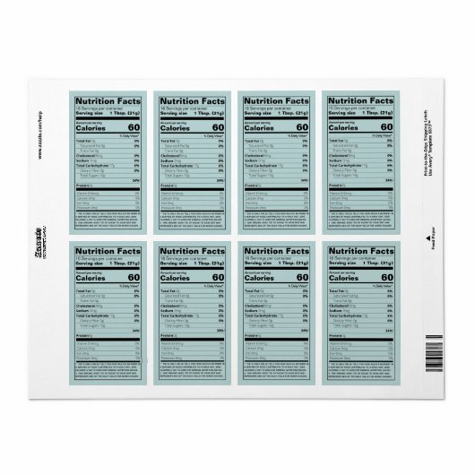 Nieuwe honingvoeding — Turquoise Product Etiket (Full Sheet)