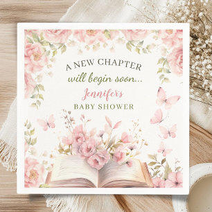 Nieuwe Hoofdstuk Baby Shower Meisje Roze Vlinders Servet