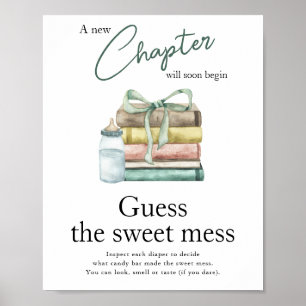 Nieuwe hoofdstuk baby shower - Raad de zoete troep Poster