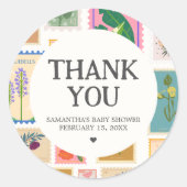 Nieuwe Hoofdstuk Baby Shower  Ronde Sticker (Voorkant)
