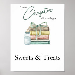 Nieuwe hoofdstuk Baby shower Snoepjes en lekkernij Poster