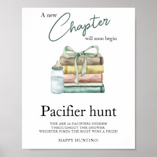 Nieuwe hoofdstuk baby shower - Speen zoek spel Poster