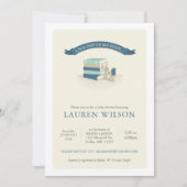 Nieuwe Hoofdstuk Baby Shower Uitnodiging - blauw (Voorkant)