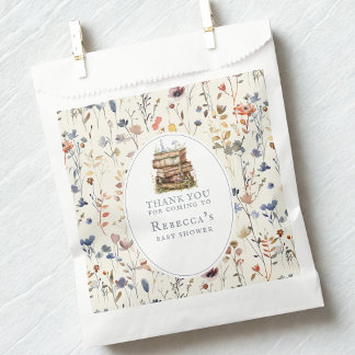 Nieuwe hoofdstuk baby shower waterverf, wilde bloe bedankzakje