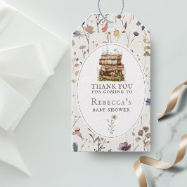 Nieuwe hoofdstuk baby shower waterverf, wilde bloe cadeaulabel