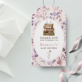 Nieuwe hoofdstuk baby shower waterverf, wilde bloe cadeaulabel