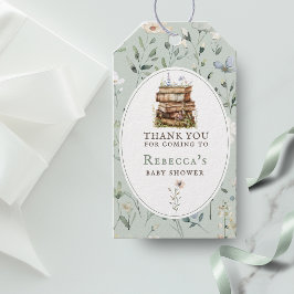 Nieuwe hoofdstuk baby shower waterverf, wilde bloe cadeaulabel