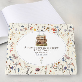Nieuwe hoofdstuk baby shower waterverf, wilde bloe gastenboek