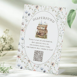 Nieuwe hoofdstuk baby shower wildflower luiersfond reclamebord met voetstuk