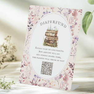 Nieuwe hoofdstuk baby shower wildflower luiersfond reclamebord met voetstuk