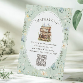 Nieuwe hoofdstuk baby shower wildflower luiersfond reclamebord met voetstuk