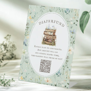 Nieuwe hoofdstuk baby shower wildflower luiersfond reclamebord met voetstuk