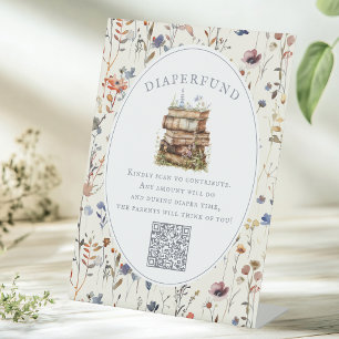 Nieuwe hoofdstuk baby shower wildflower luiersfond reclamebord met voetstuk