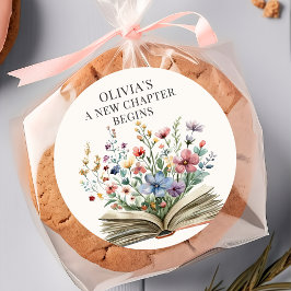 Nieuwe Hoofdstuk Begint Boek Baby Shower Sticker