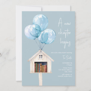 Nieuwe hoofdstuk bibliotheek ballonnen boek baby s kaart