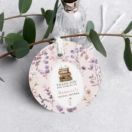 Nieuwe hoofdstuk bruidsdouche waterverf, wilde blo bedankjes labels