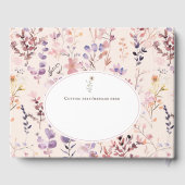 Nieuwe hoofdstuk bruidsshower waterverf, wilde blo gastenboek (Achterkant)