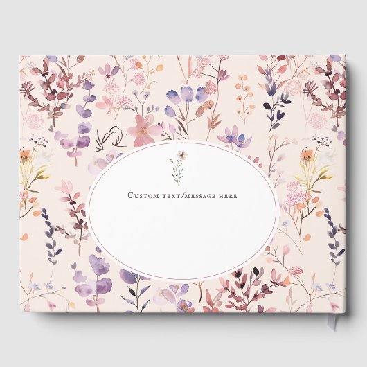 Nieuwe hoofdstuk bruidssluier waterverf, wilde blo gastenboek (Achterkant)