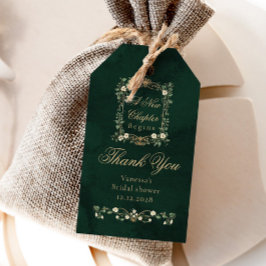 Nieuwe Hoofdstuk Fantasy Emerald Bruidsdouche Cadeaulabel