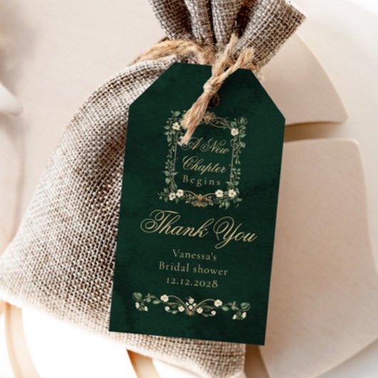 Nieuwe Hoofdstuk Fantasy Emerald Bruidsdouche Cadeaulabel