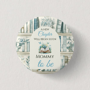 Nieuwe hoofdstuk jongensbibliotheekboek baby showe ronde button 3,2 cm