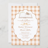 Nieuwe Hoofdstuk Neutrale Boek Baby Shower Uitnodi Kaart (Voorkant)