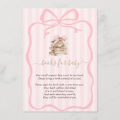 Nieuwe Hoofdstuk Roze Strik Strepen Baby Shower Informatiekaartje (Voorkant)