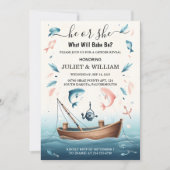 Nieuwe Hook Bait Fun Wood Fish Gevist Gender Revea Kaart (Voorkant)