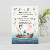 Nieuwe Hook Bait Fun Wood Fish Gevist Gender Revea Kaart (Staand voorkant)