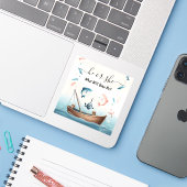 Nieuwe Hook Bait Fun Wood Fish Gevist Gender Revea Sticker (Laptop met iPhone)