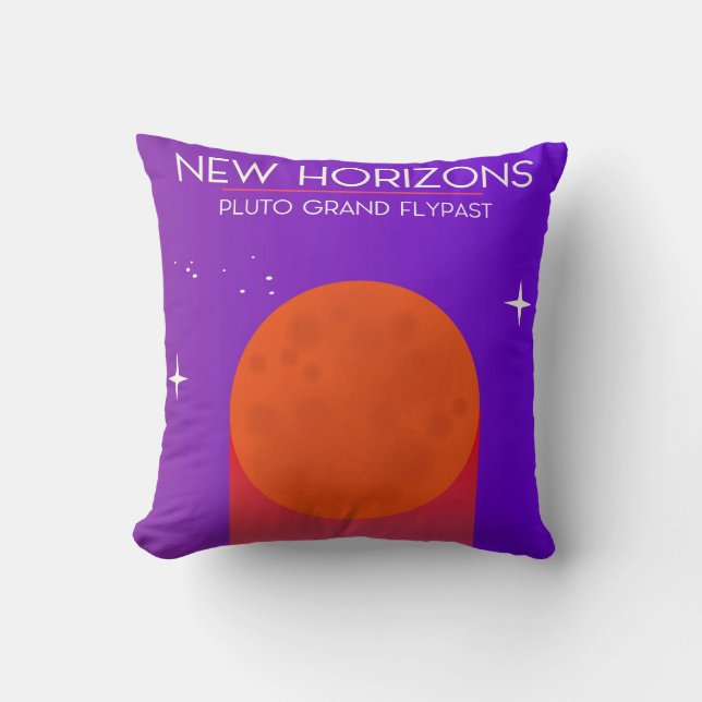 Nieuwe Horizons Pluto Grand Flypast-ruimtekunst. Kussen (Voorkant)