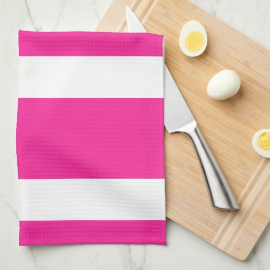 Nieuwe hotroze en witte tapeuws voor keukenhanddoe theedoek (Quarter Fold)