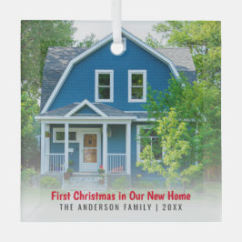 Nieuwe Huis Foto Eerste Kerst Glas Ornament