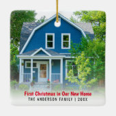 Nieuwe Huis Foto Eerste Kerst Keramisch Ornament (Achterkant)