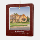 Nieuwe Huis Foto Eerste Kerst Keramisch Ornament (Links)